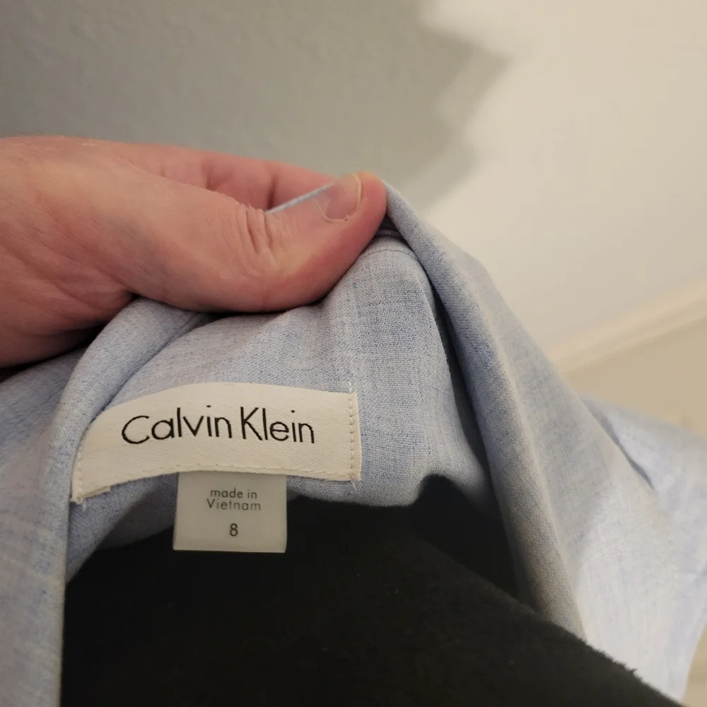 Calvin Klein Zip-Front Belted Dress Size 8 - Picture 6 of 6